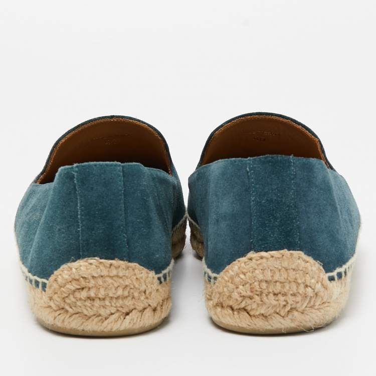 Pre Owned Christian Louboutin Blue Suede Orlato Espadrilles Size 40  