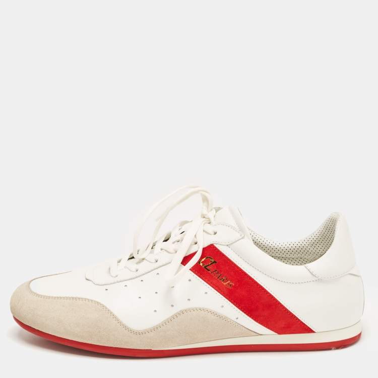 Pre Owned Christian Louboutin Tricolor Leather and Suede My K Low Sneakers Size 43