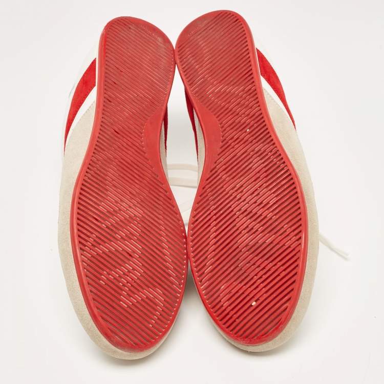 Pre Owned Christian Louboutin Tricolor Leather and Suede My K Low Sneakers Size 43