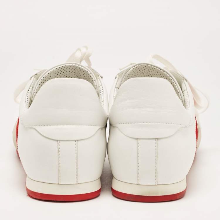 Pre Owned Christian Louboutin Tricolor Leather and Suede My K Low Sneakers Size 43