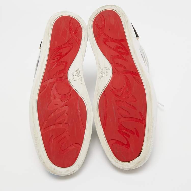 Pre Owned Christian Louboutin Multicolor Patent Leather and Suede Louis Orlato Sneakers Size 42