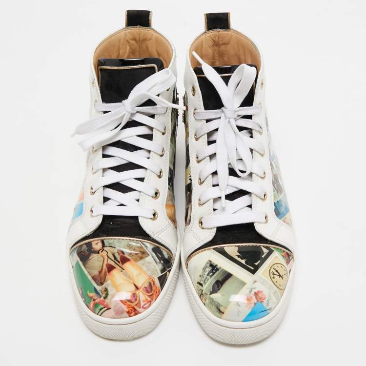 Pre Owned Christian Louboutin Multicolor Patent Leather and Suede Louis Orlato Sneakers Size 42