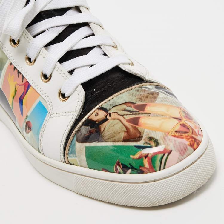 Pre Owned Christian Louboutin Multicolor Patent Leather and Suede Louis Orlato Sneakers Size 42