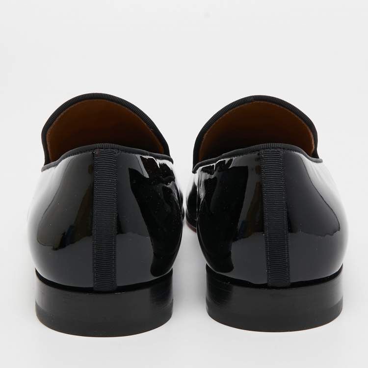 Pre Owned Christian Louboutin Black Patent Leather Dandelion Tassel Loafers Size 43