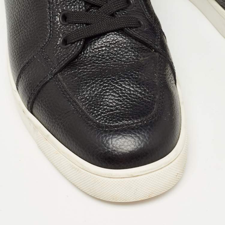 Pre Owned Christian Louboutin Black Leather Orlato Low Top Sneakers Size 43