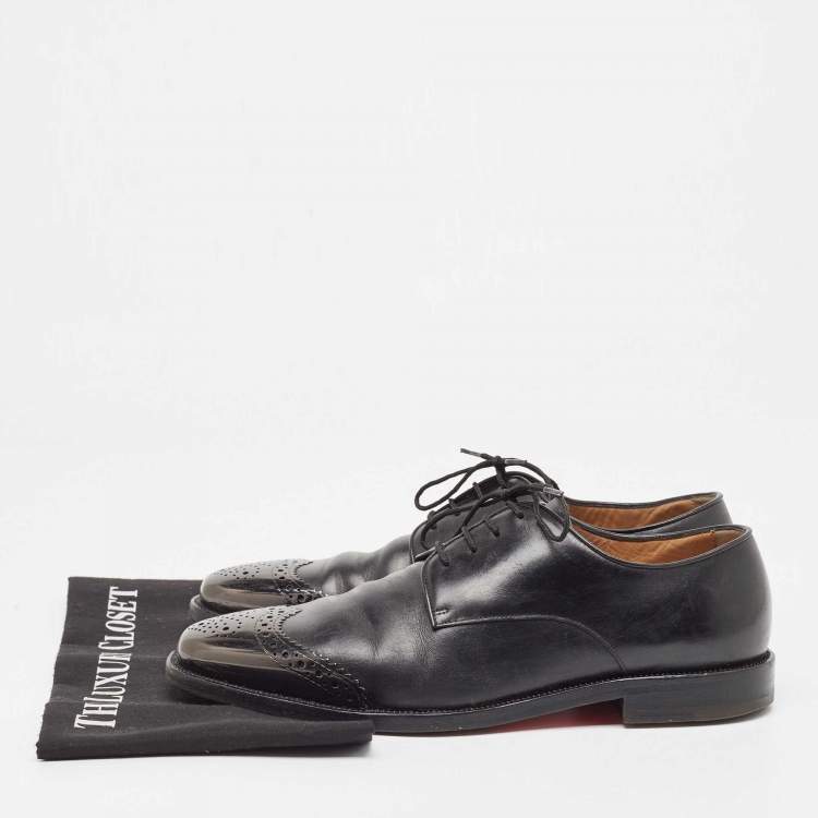 Pre Owned Christian Louboutin Black Leather Gareth Derby Size 40
