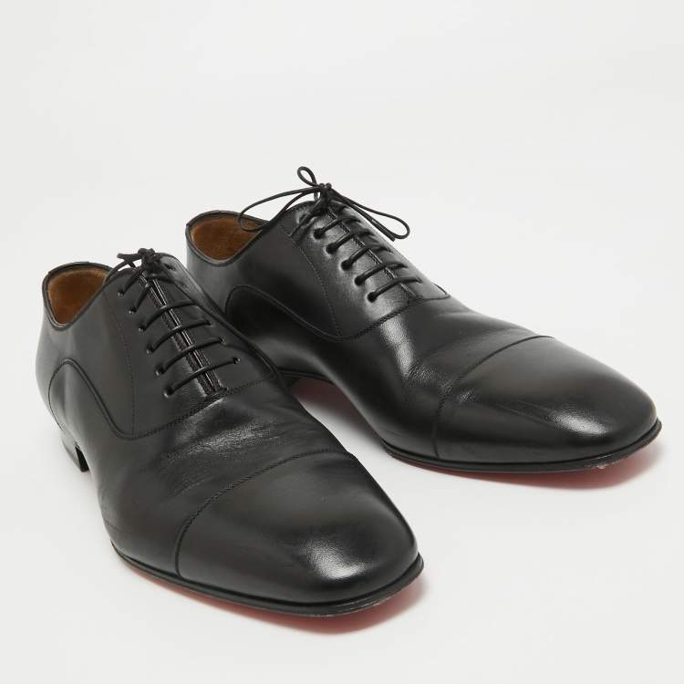 Pre Owned Christian Louboutin Black Leather Greggo Oxfords Size 43