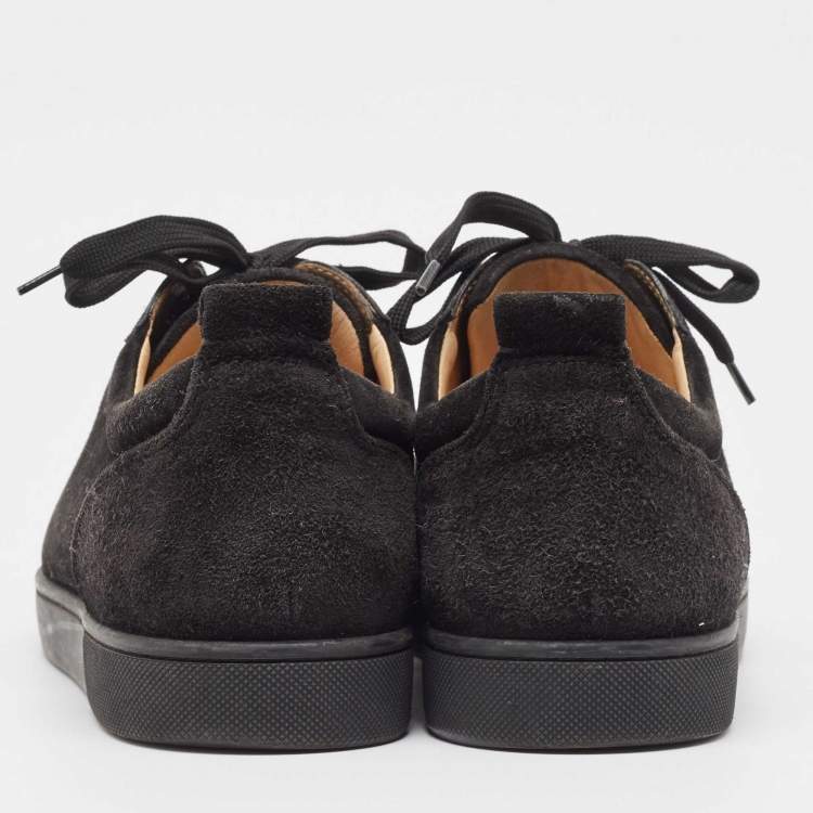مملوكة مسبقًا Christian Louboutin Black Suede Louise Spike Low Top Sneakers Size 43 