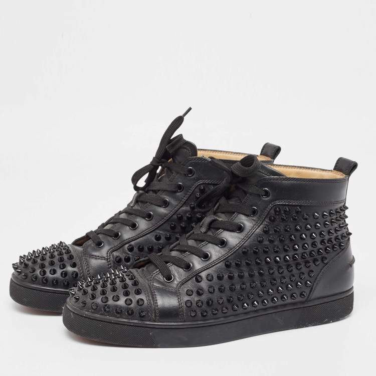 Christian Louboutin Black Leather Louis Spikes Sneakers Size 41.5 Christian Louboutin TLC