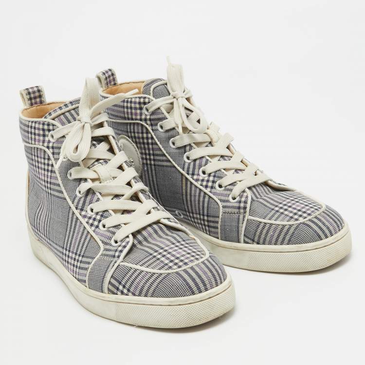 Pre Owned Christian Louboutin  Monochrome Canvas Rantus Orlato Sneakers Size 41