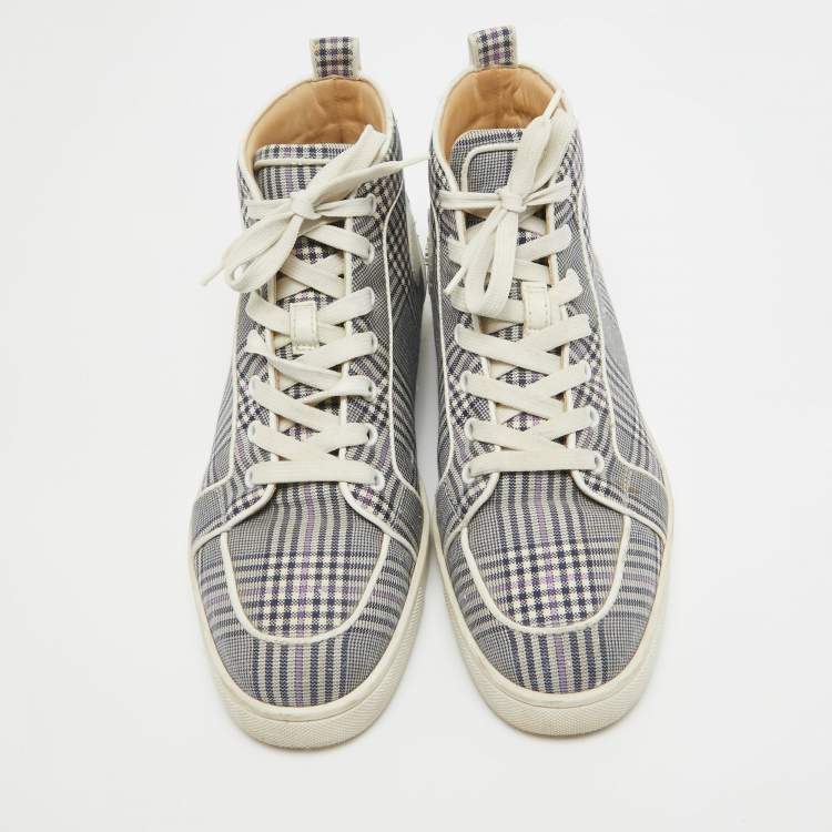 Pre Owned Christian Louboutin  Monochrome Canvas Rantus Orlato Sneakers Size 41