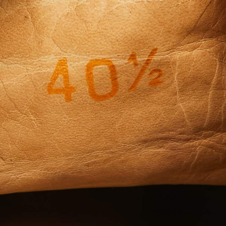 Pre Owned Christian Louboutin Beige/Brown Leopard Print Calf Hair Spike Pik Boat Sneakers Size 40.5