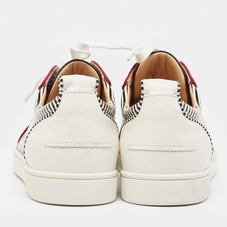 Pre Owned Christian Louboutin Multicolor Patent and Fabric Louis Junior Spikes Sneakers Size 41