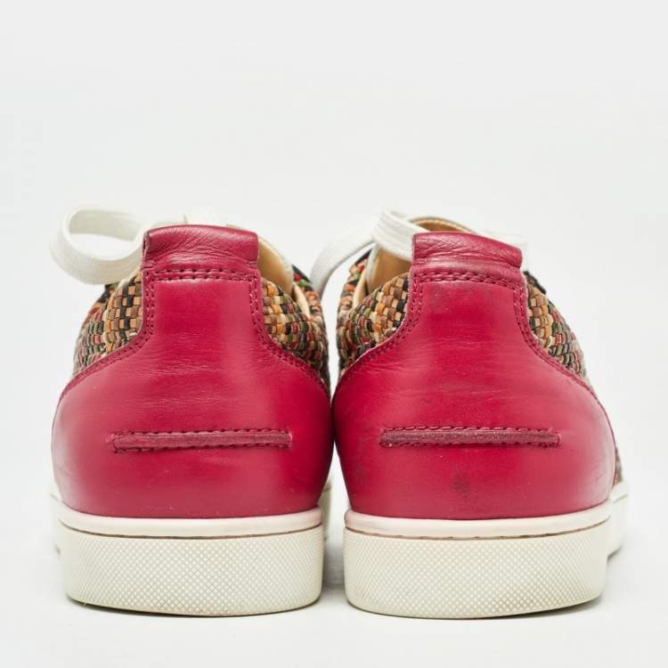 Pre Owned Christian Louboutin Multicolor Leather Louis Junior Spikes Orlato Sneakers Size 42