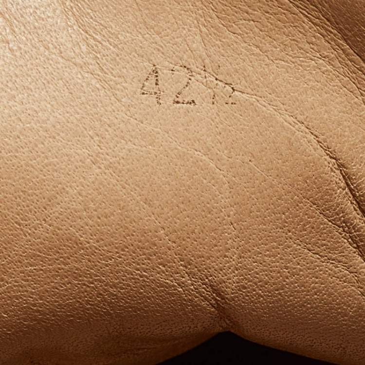 Pre Owned Christian Louboutin Denim and Leather Lou Degra Spiked High Top Sneakers Size 42.5