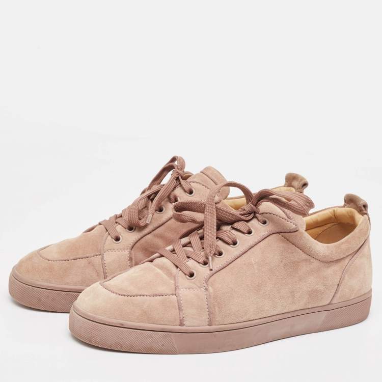 Pre Owned Christian Louboutin Beige Suede Rantulow  Low Top Sneakers Size 43.5
