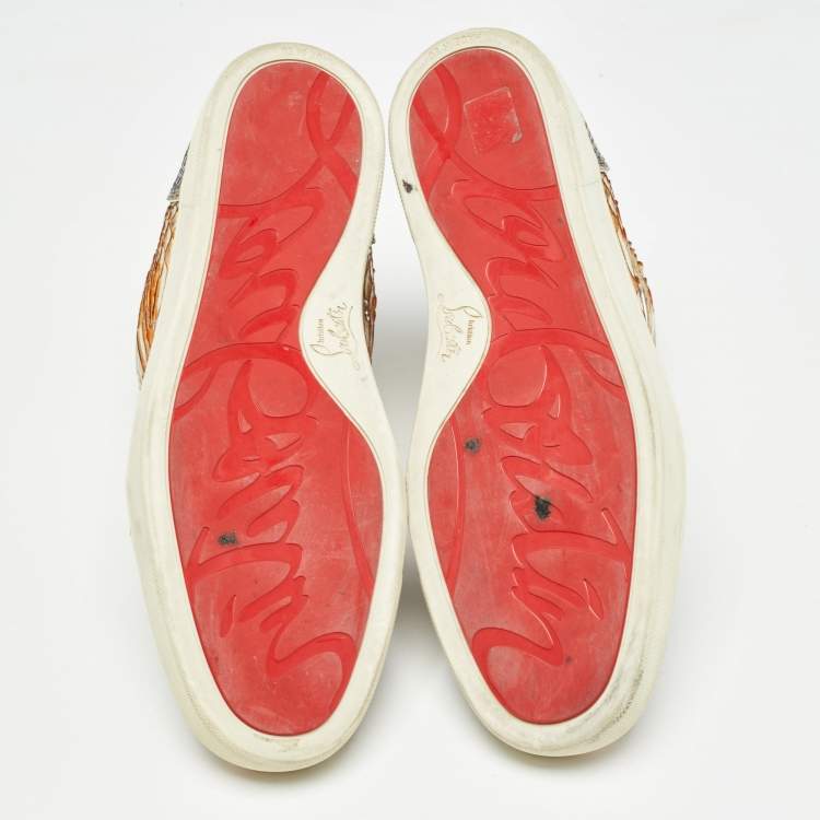 مملوكة مسبقًا Christian Louboutin Metallic Python Rantus Orlato Sneakers Size 42.5