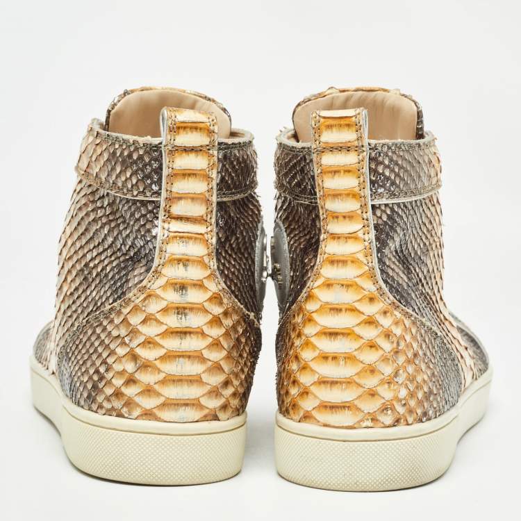 مملوكة مسبقًا Christian Louboutin Metallic Python Rantus Orlato Sneakers Size 42.5