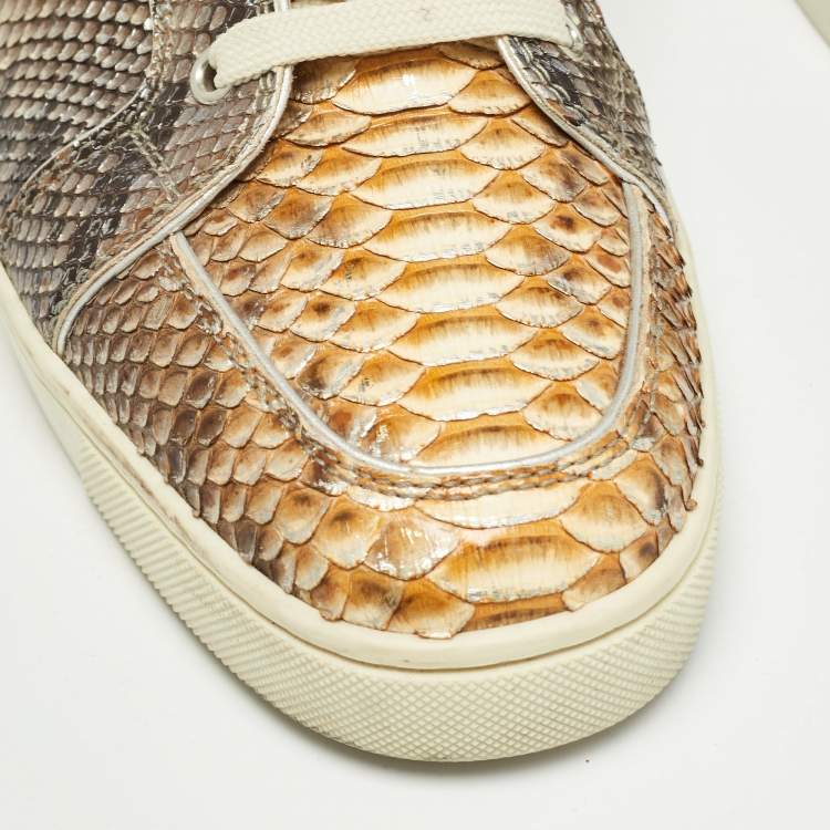 مملوكة مسبقًا Christian Louboutin Metallic Python Rantus Orlato Sneakers Size 42.5
