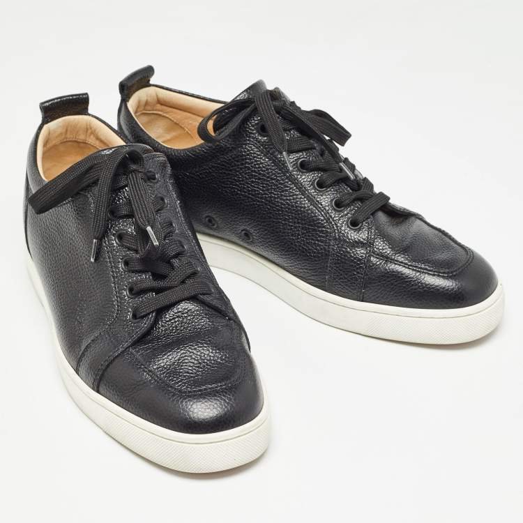 مملوكة مسبقًا Christian Louboutin Black Leather Rantulow Sneakers Size 43