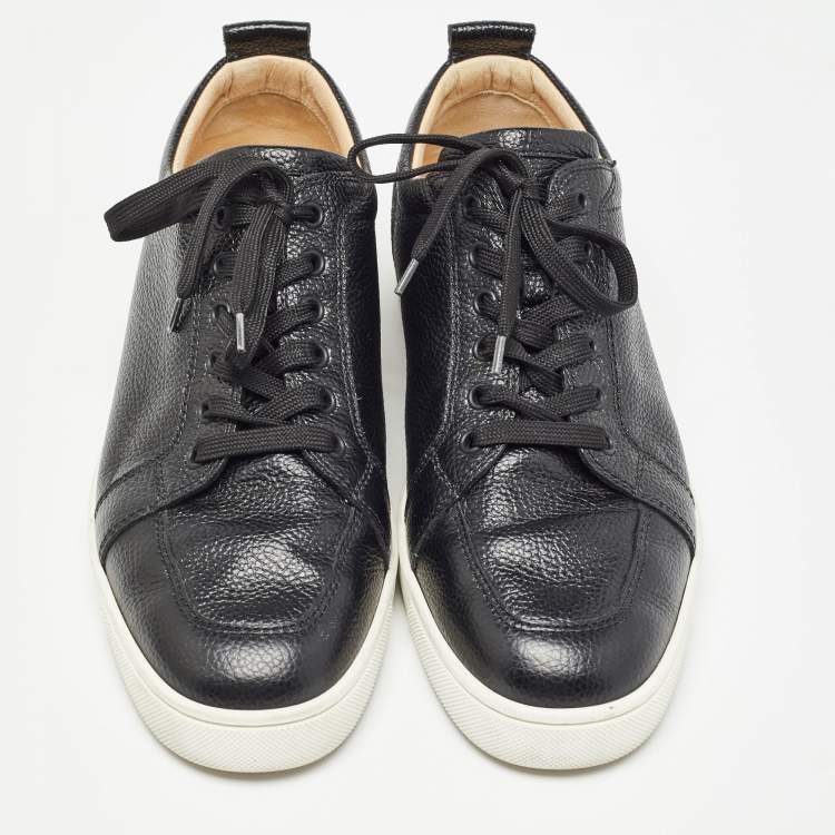 مملوكة مسبقًا Christian Louboutin Black Leather Rantulow Sneakers Size 43