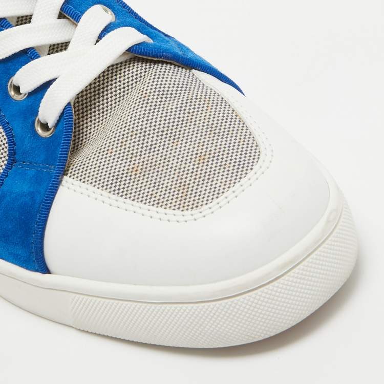 مملوكة مسبقًا Christian Louboutin Multicolor Canvas and Leather Rantulow Sneakers Size 45.5