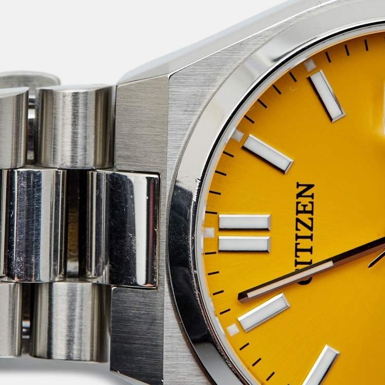 Pre Owned Citizen Yellow Stainless Steel Classic 8210-S126967 Men's Wristwatch 40 mm