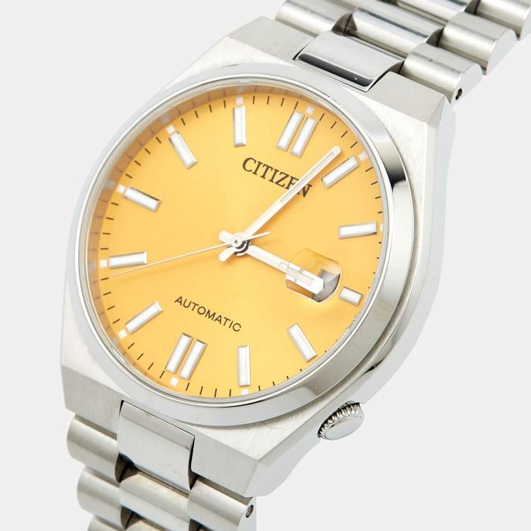 Pre Owned Citizen Yellow Stainless Steel Classic 8210-S126967 Men's Wristwatch 40 mm