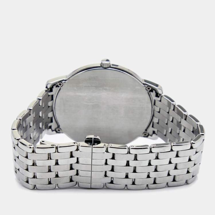 Pre Owned Citizen White Stainless Steel Eco-Drive G820 Men's Wristwatch 39 mm