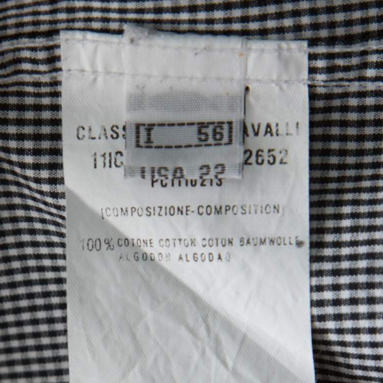 Pre Owned Class by Roberto Cavalli Gingham Checked Cotton Contrast Collar Shirt 3XL