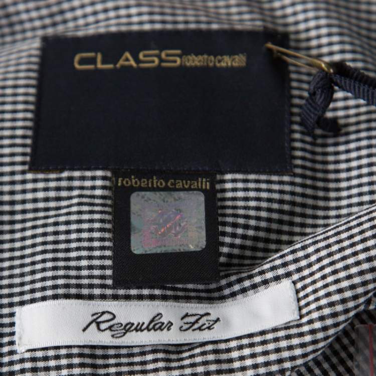 Pre Owned Class by Roberto Cavalli Gingham Checked Cotton Contrast Collar Shirt 3XL