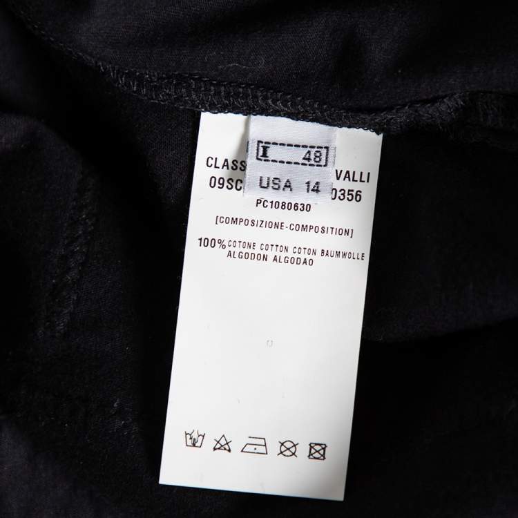 Pre Owned Class by Roberto Cavalli Black Cotton Safari Pocket Polo T Shirt M