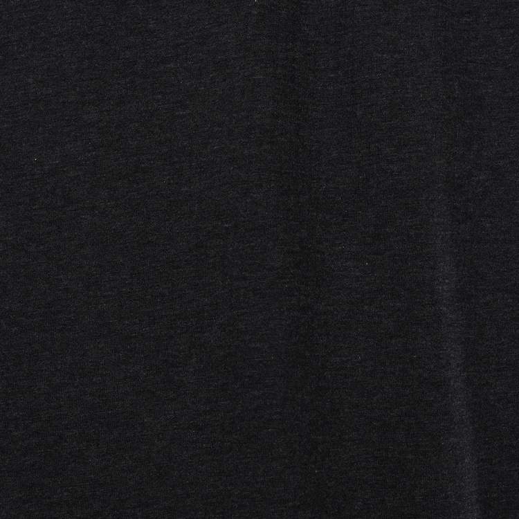 Pre Owned Class by Roberto Cavalli Charcoal Grey Dot Pattern Cotton Knit Polo T-Shirt XL
