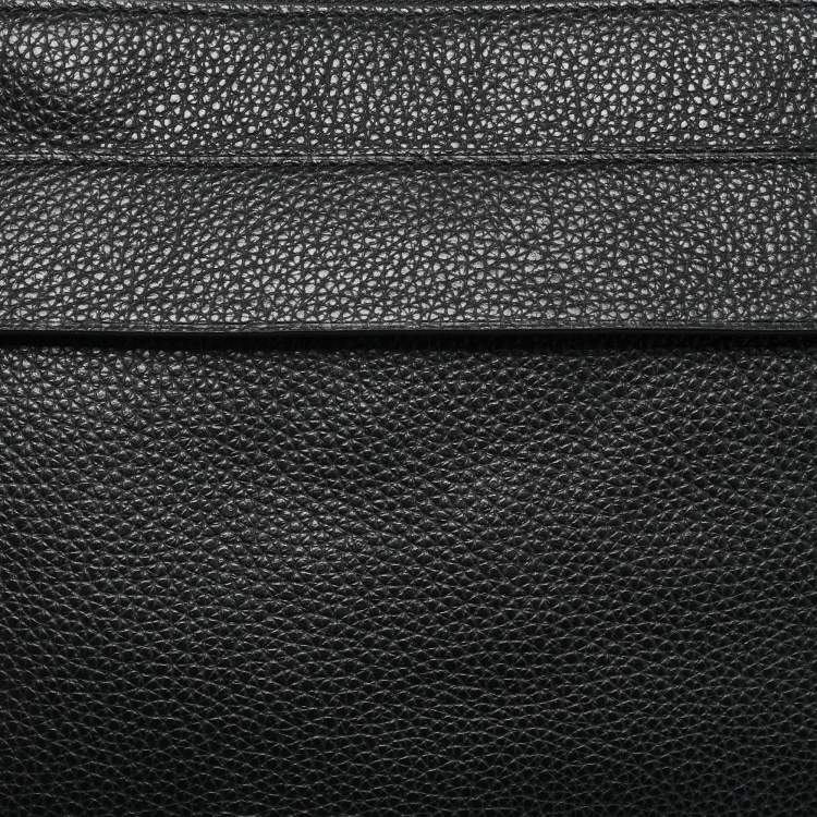 Pre Owned Coach Black Leather Wristlet Zip Pouch