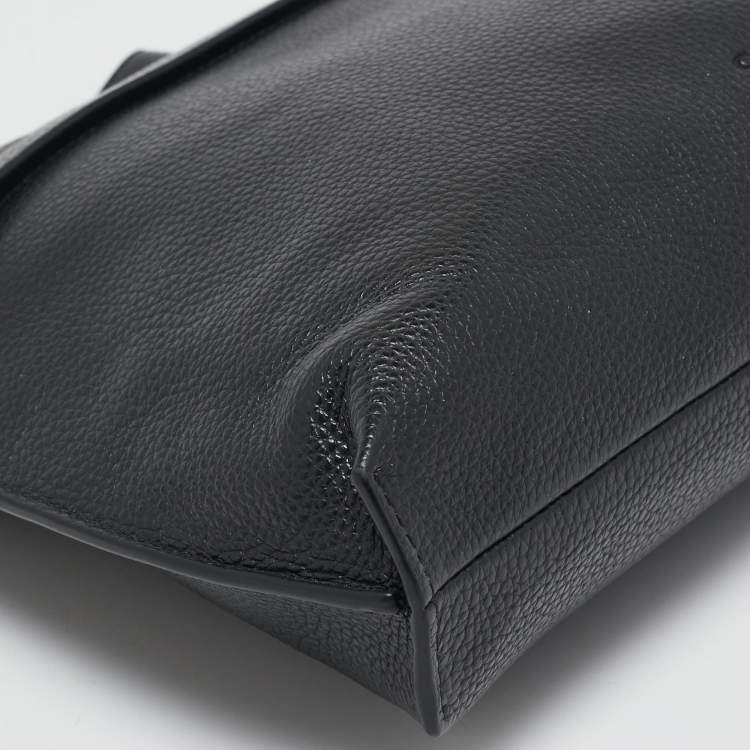 Pre Owned Coach Black Leather Wristlet Zip Pouch