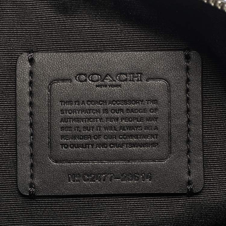 Pre Owned Coach Black Leather Wristlet Zip Pouch