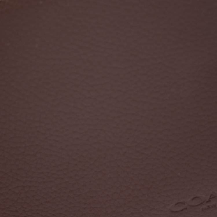 Pre Owned Coach Brown Leather Compact Bifold Wallet