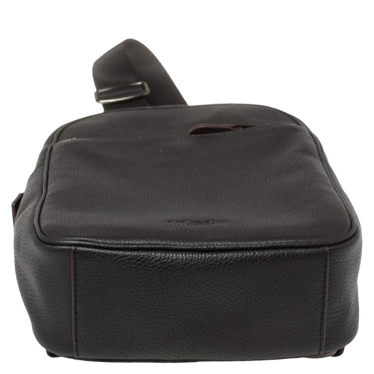 Pre Owned Coach Black Leather Metropolitan Sling Backpack