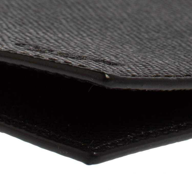 Pre Owned Coach Black Leather Money Clip Bifold Wallet