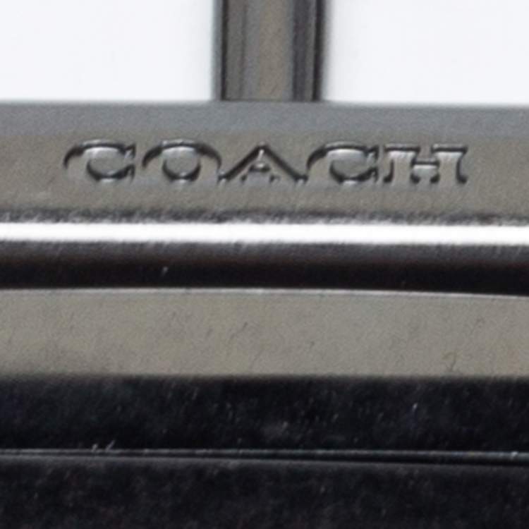 Pre Owned Coach Black Signature Leather Reversible Buckle  Belt