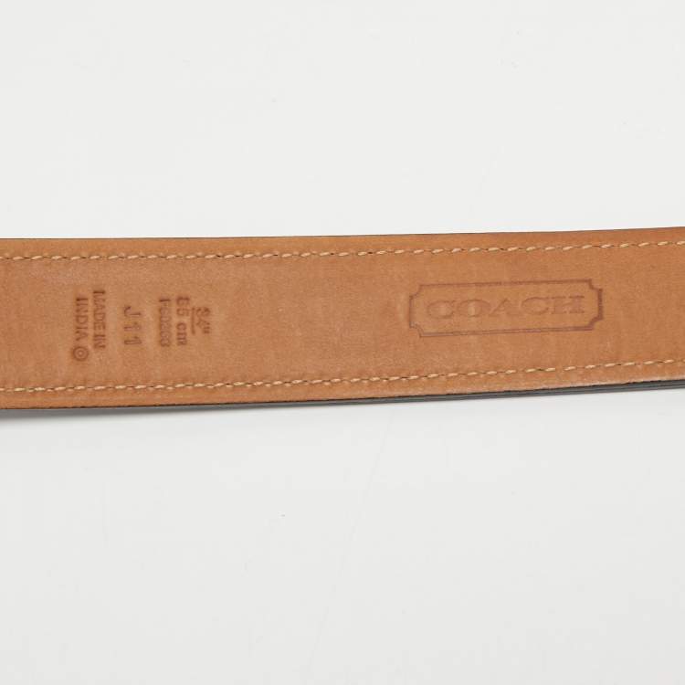 Pre Owned Coach Black Leather Buckle Belt 85CM