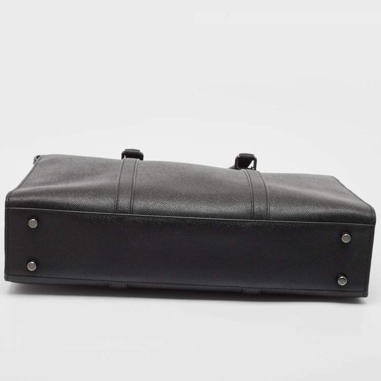 Pre Owned Coach Black Leather Gotham Folio Briefcase