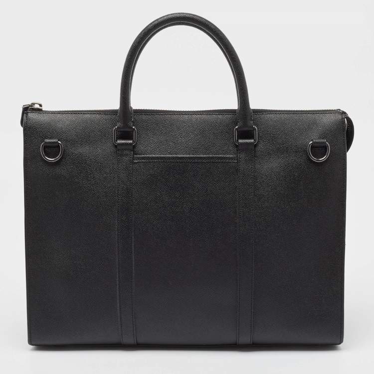 Pre Owned Coach Black Leather Gotham Folio Briefcase