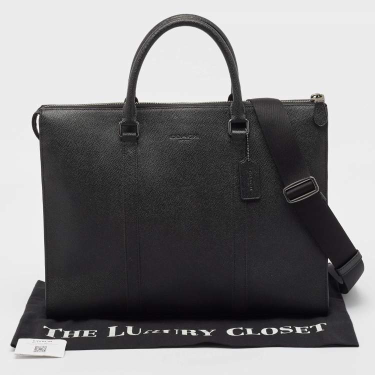 Pre Owned Coach Black Leather Gotham Folio Briefcase