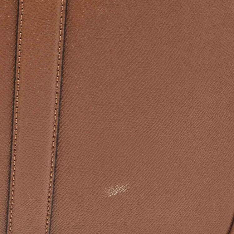 Pre Owned Coach Brown Leather Double Zip Metropolitan Briefcase Bag