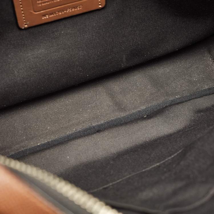Pre Owned Coach Brown Leather Double Zip Metropolitan Briefcase Bag