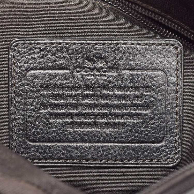 Pre Owned Coach Black Leather Heritage Web Messenger Bag