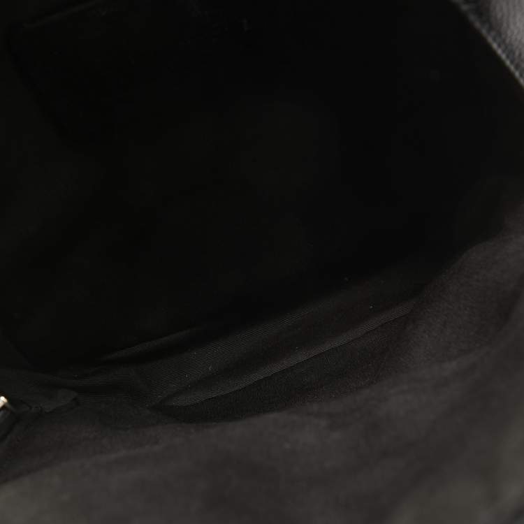 Pre Owned Coach Black Leather and Mesh Charles Sling Backpack
