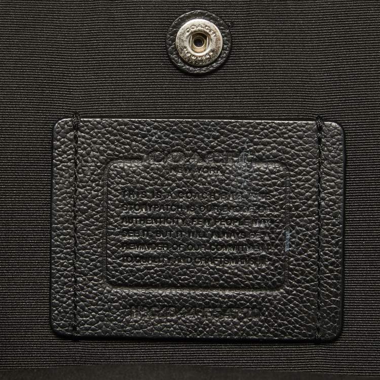 Pre Owned Coach Black Leather and Mesh Charles Sling Backpack