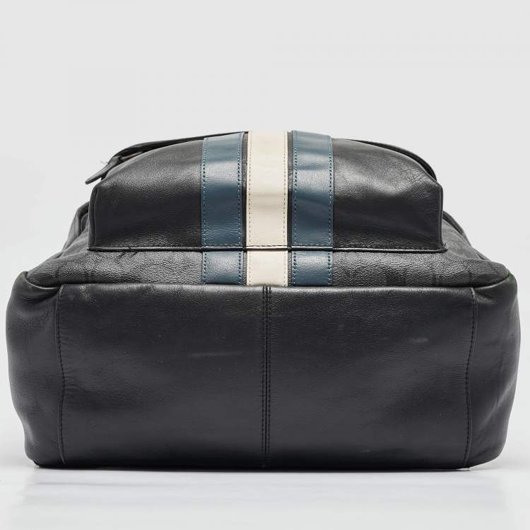 Pre Owned Coach Black Coated Canvas and Leather New Varsity Charles Backpack